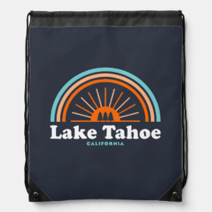 Lake Tahoe California Rainbow Drawstring Bag