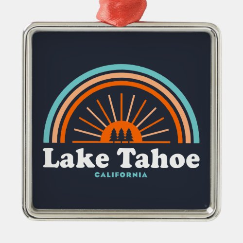 Lake Tahoe California Rainbow Metal Ornament