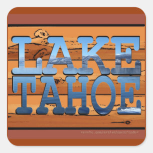 Lake Tahoe California rustic log scenic stickers