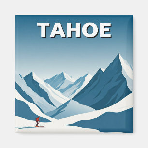 Lake Tahoe California Skiing Skier Travel Magnet