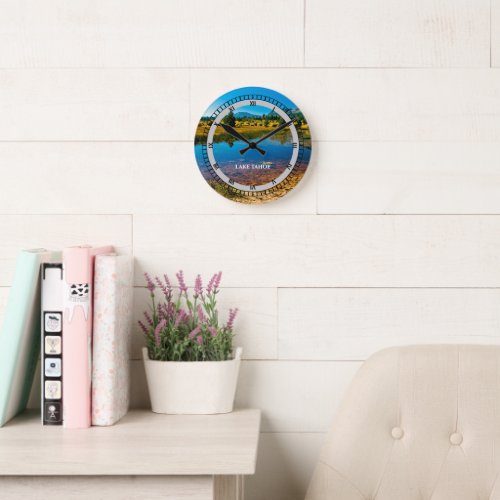 Lake Tahoe California Souvenir Christmas Custom Round Clock