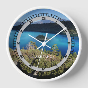 Lake Tahoe California Souvenir Christmas White Clock