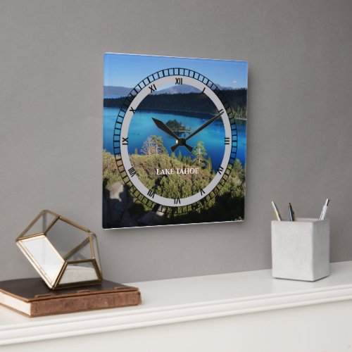 Lake Tahoe California Souvenir Custom Christmas Square Wall Clock