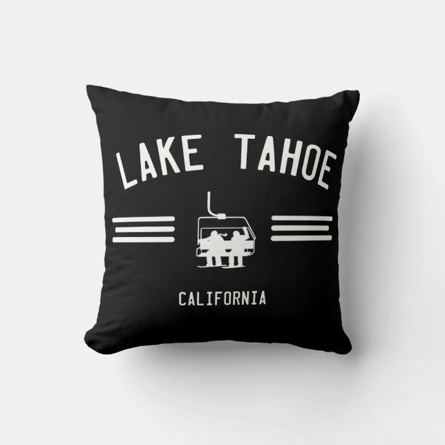 Lake Tahoe California Throw Pillow (Front)