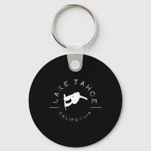 Lake Tahoe California Vintage Graphic Snowboard T Keychain