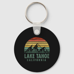 Lake Tahoe California Vintage Mountains Hiking Cam Keychain