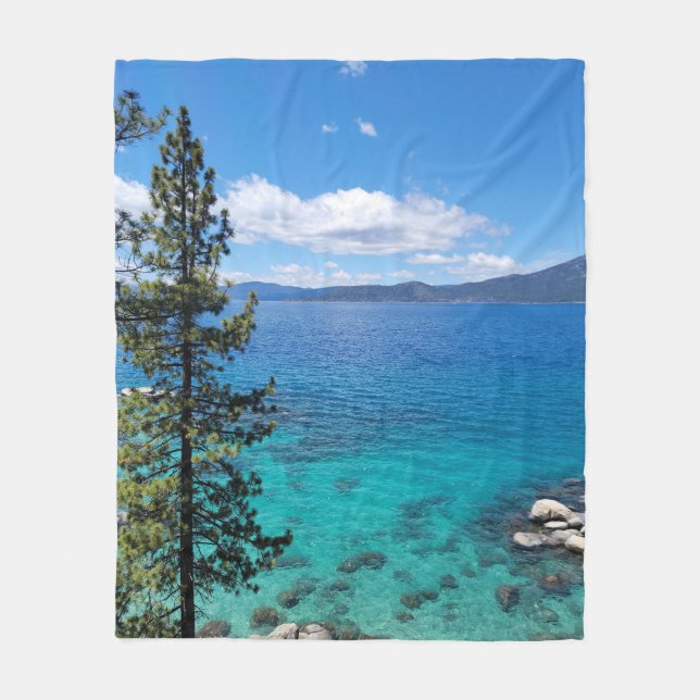 Lake Tahoe Clear Waters Fleece Blanket (Front)