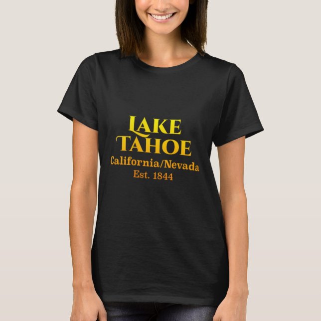 Lake Tahoe Design Chest Pocket Logo Deer 2-sided  T-Shirt (Front)