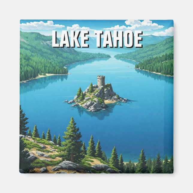 Lake Tahoe Emerald Bay California Travel Magnet (Front)