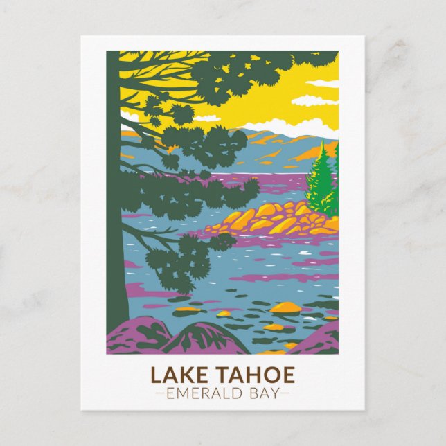 Lake Tahoe Emerald Bay California Vintage Postcard (Front)