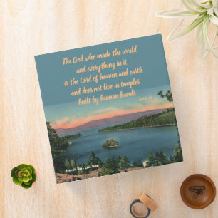 Lake Tahoe Emerald Bay Christian Binder