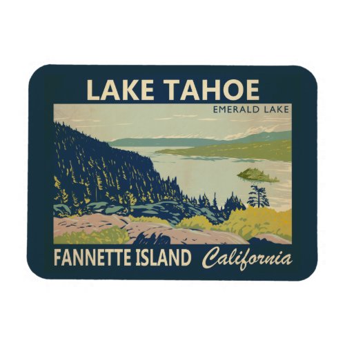Lake Tahoe Fannette Island California Vintage Magnet