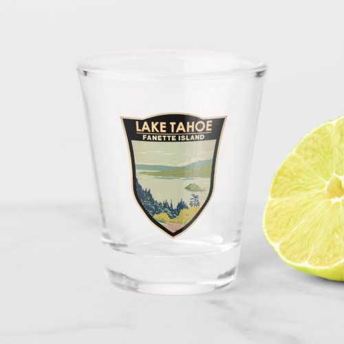 Lake Tahoe Fannette Island California Vintage Shot Glass
