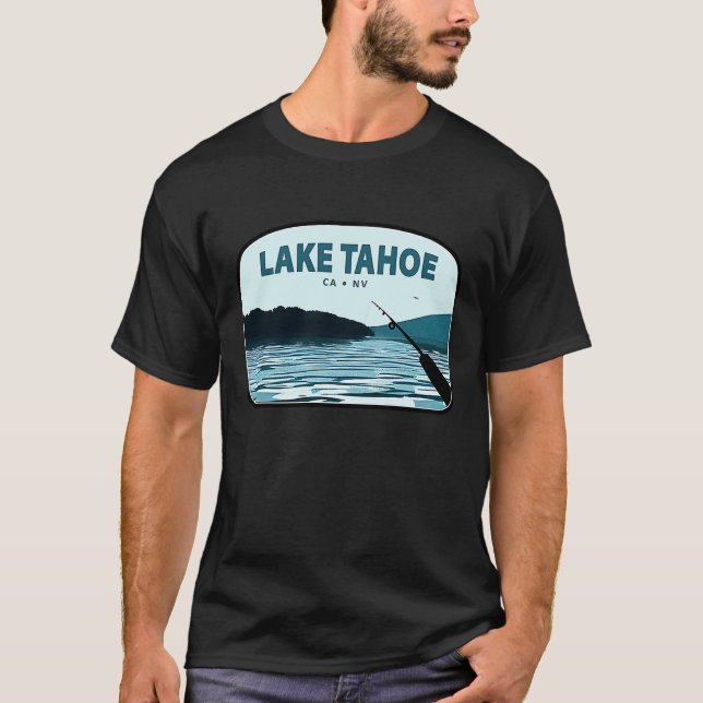 Lake Tahoe Fishing Rod T-Shirt (Front)