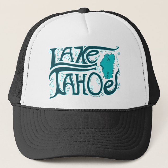 Lake Tahoe Hand Drawn Logo Trucker Hat (Front)