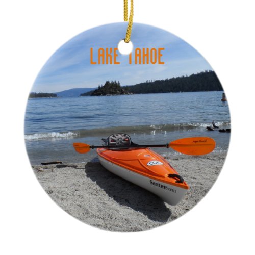 Lake Tahoe Kayak Ceramic Ornament