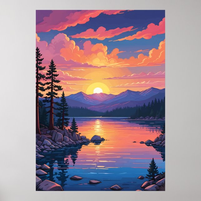 Lake Tahoe Landscape Poster (Front)