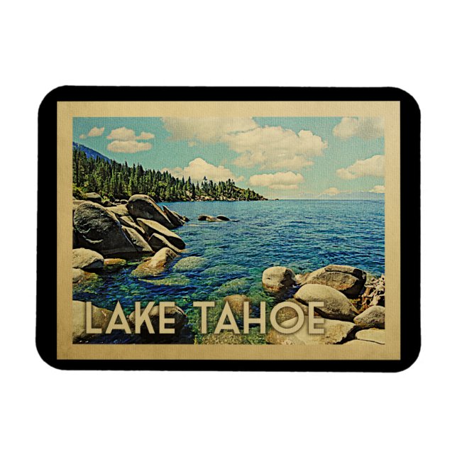 Lake Tahoe Magnet Vintage Travel (Horizontal)