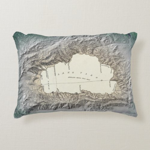Lake Tahoe map Accent Pillow