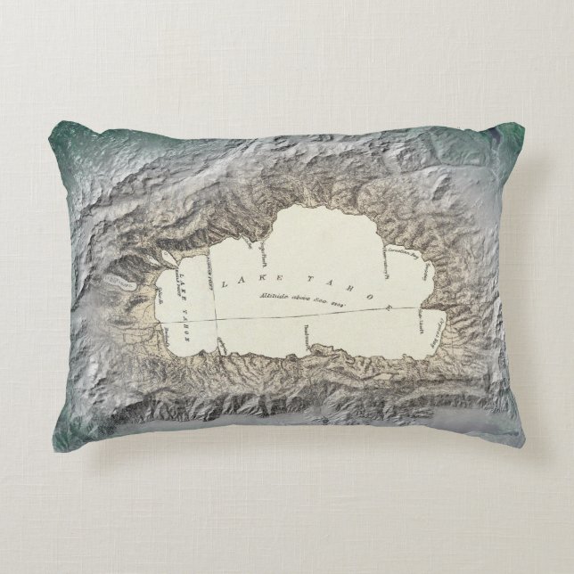 Lake Tahoe map Accent Pillow (Front)