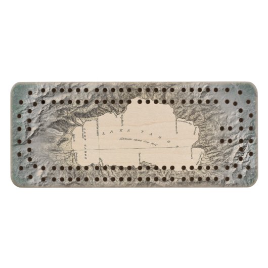 Lake Tahoe map Cribbage Board (Front (Horizontal))