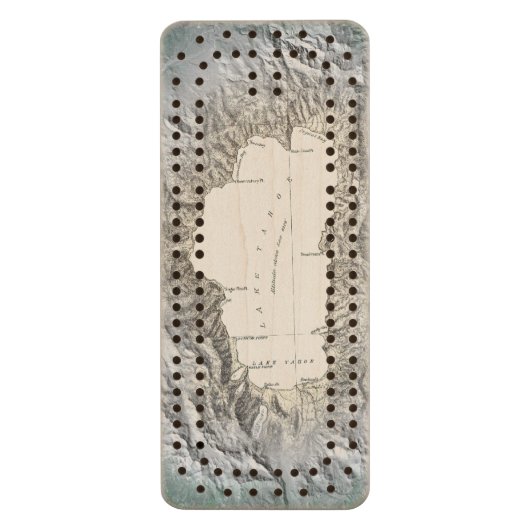 Lake Tahoe map Cribbage Board (Front Vertical)