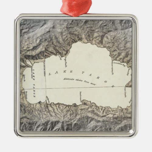 Lake Tahoe map Metal Ornament