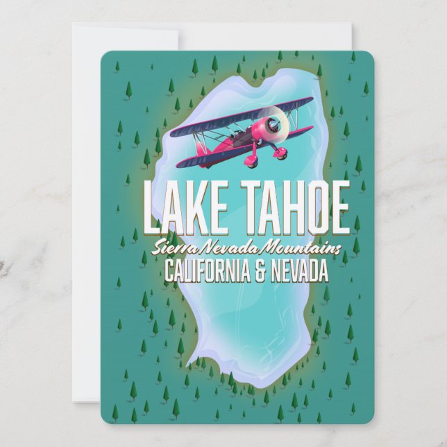 Lake Tahoe map travel poster (Front)