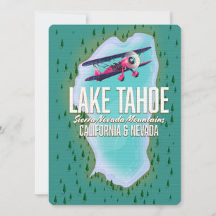 Lake Tahoe map travel poster