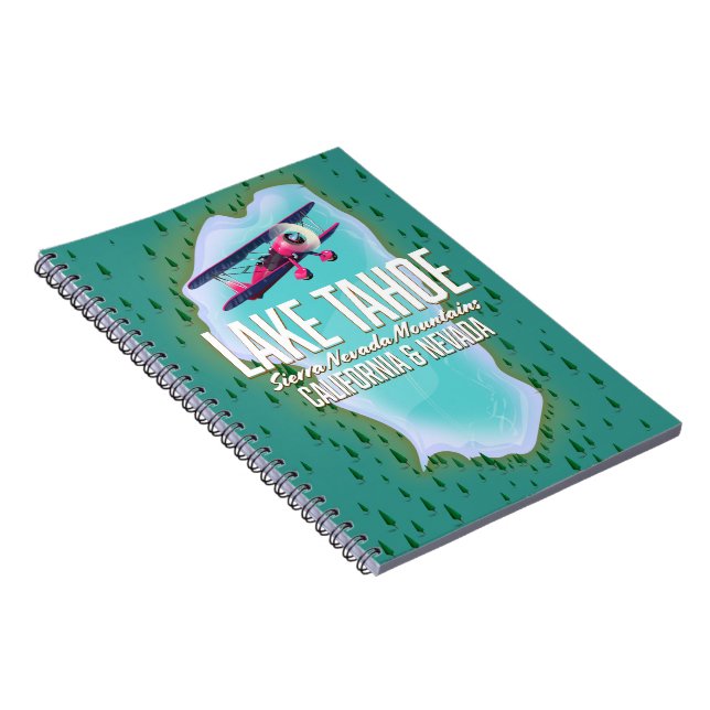 Lake Tahoe map travel poster Notebook (Right Side)