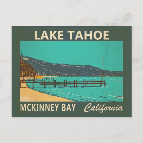 Lake Tahoe McKinney Bay California Vintage Postcard