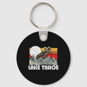 Lake Tahoe Mountain Biking Vintage Retro 80s Vibe Keychain