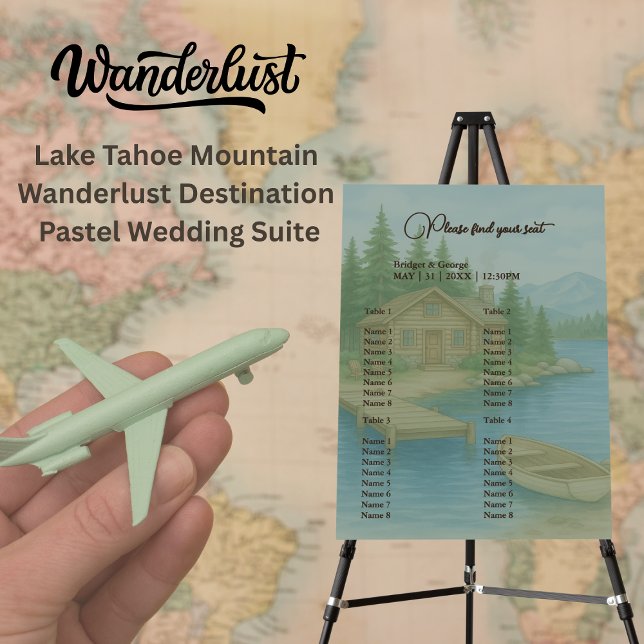 Lake Tahoe Mountain Rustic Wedding Seating  Foam Board (Creator Uploaded)