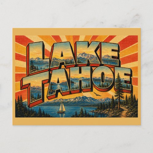 Lake Tahoe Nevada Alpine Lake Granite Peaks Art Postcard