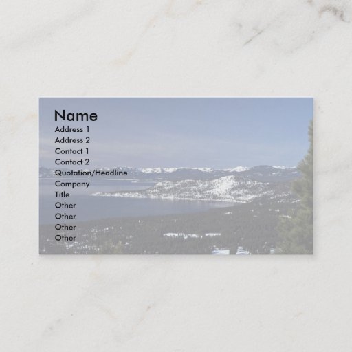 Customizable Lake Tahoe, Nevada Business Card Template