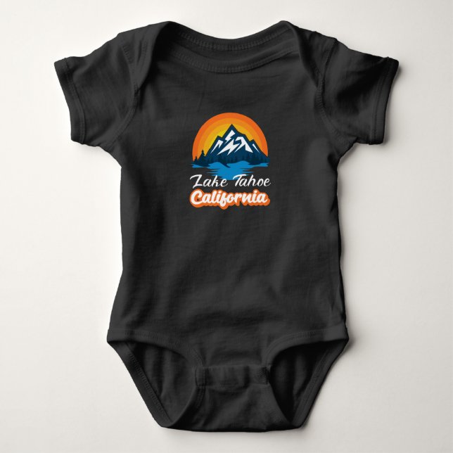 Lake Tahoe Nevada California Souvenir Retro Baby Bodysuit (Front)