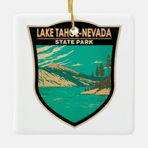 Lake Tahoe Nevada State Park Nevada Vintage Ceramic Ornament