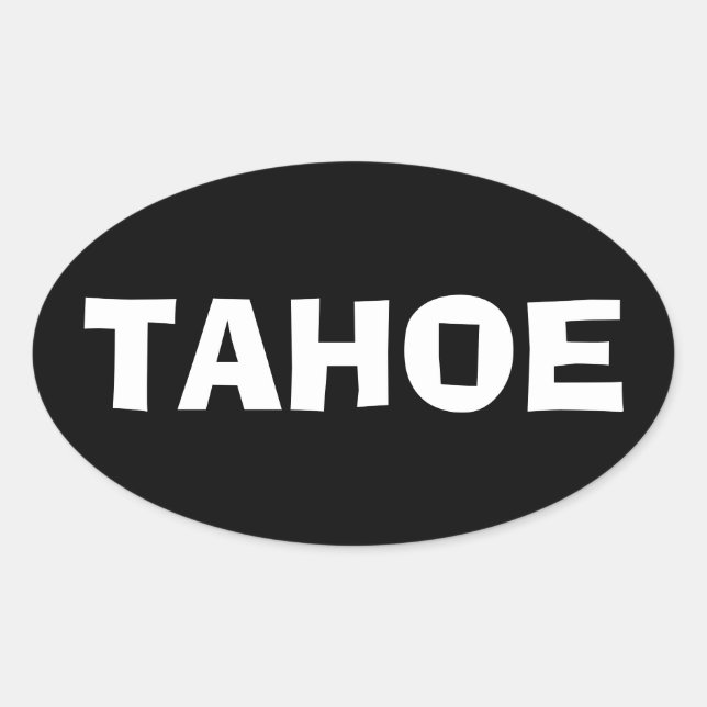 LAKE TAHOE OVAL BUMPER STICKER (Front)