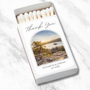 Lake Tahoe Photo Wedding Favor Thank You Matchboxes