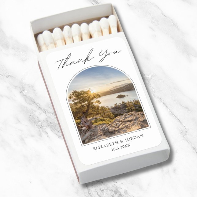 Lake Tahoe Photo Wedding Favor Thank You Matchboxes (Lake Tahoe Photo Wedding Favor Thank You Matchboxes)