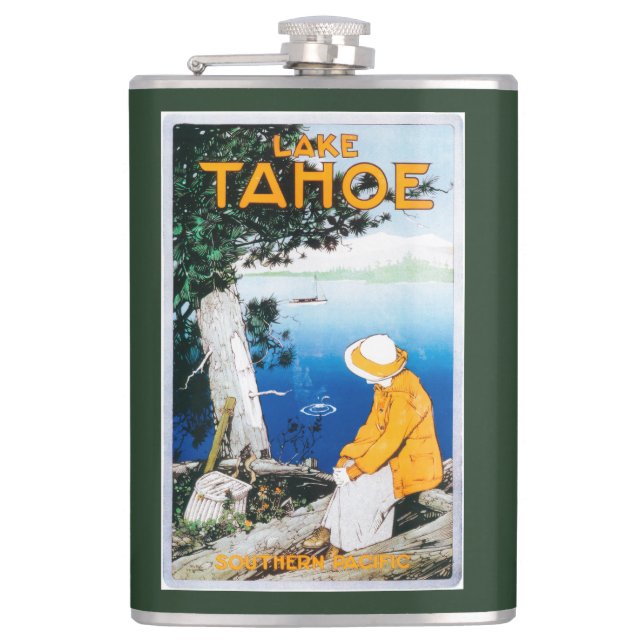 Lake Tahoe Promotional PosterLake Tahoe, CA Flask (Front)