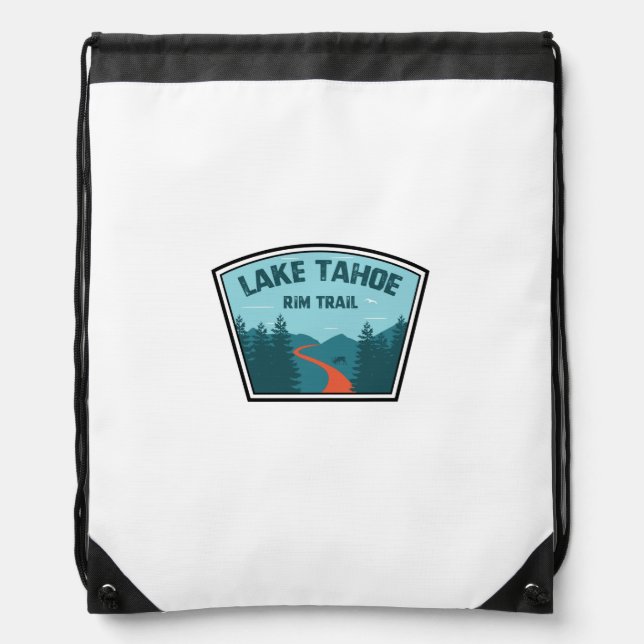Lake Tahoe Rim Trail Drawstring Bag (Front)