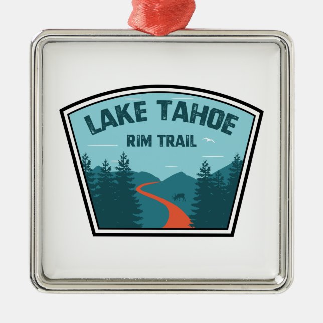 Lake Tahoe Rim Trail Metal Ornament (Front)