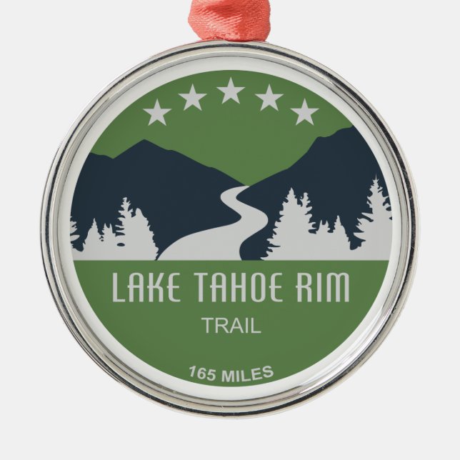Lake Tahoe Rim Trail Metal Ornament (Front)