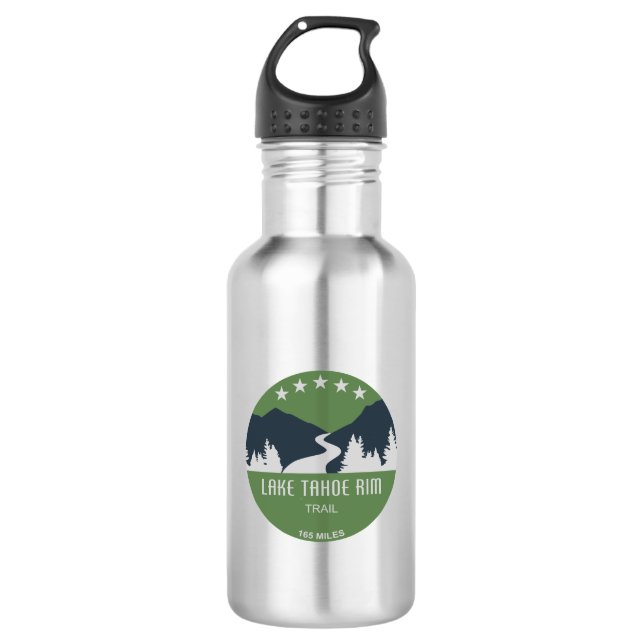 Lake Tahoe Rim Trail Stainless Steel Water Bottle (Front)