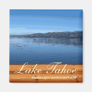 Lake Tahoe rustic wood sign artistic magnet