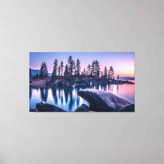 lake tahoe sand harbor beach nevada at sunset canvas print