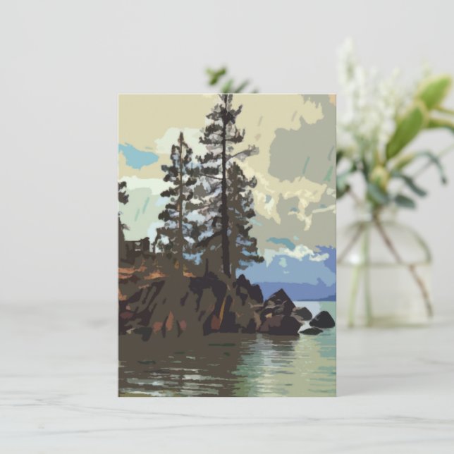 Lake Tahoe Sand Harbor Flat Greeting Card (Standing Front)