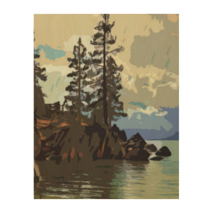 Lake Tahoe Sand Harbor Wood Wall Art Print