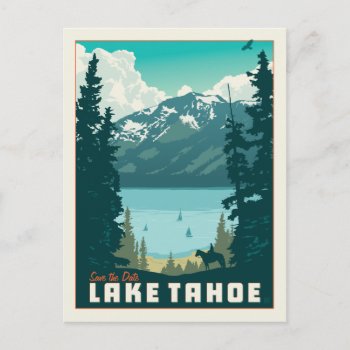 Lake Tahoe | Save The Date Announcement Postcard by AndersonDesignGroup at Zazzle